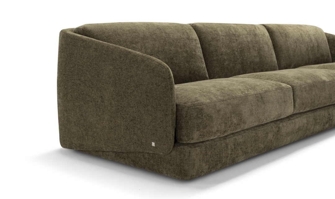 Cantico L-Shape Sleeper Sectional Sofa Chaise in Brown