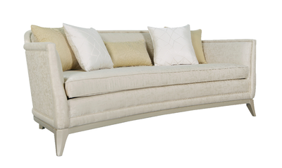 Caradome 3-Seater Fabric Beige Sofa with 5 Accent pillows