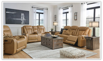 Card Player Leather Power Reclining Living Room Set