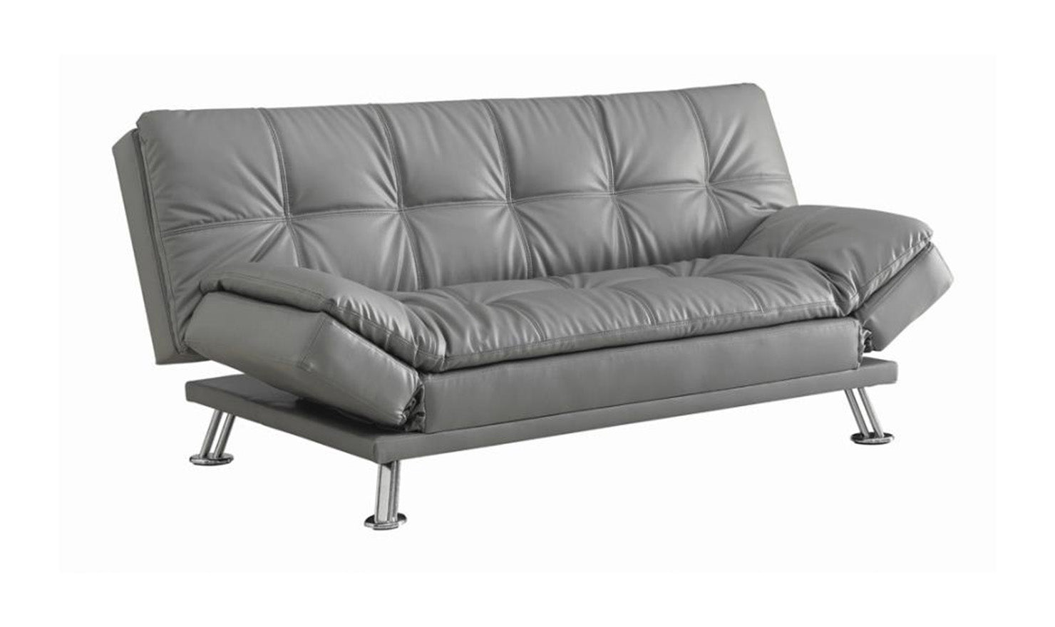 Carlinda Grey Futon with Chrome Leg Finish