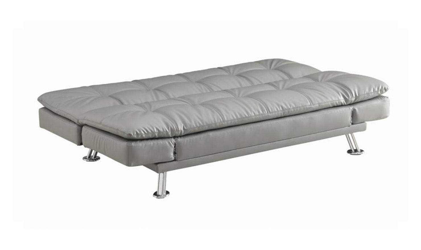 Carlinda Grey Futon with Chrome Leg Finish