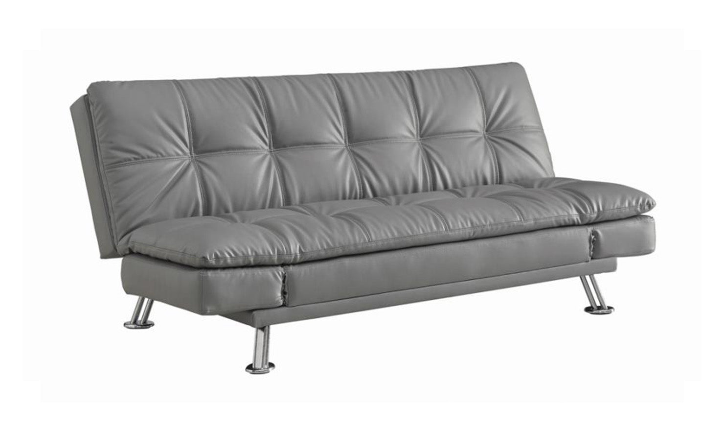 Carlinda Grey Futon with Chrome Leg Finish