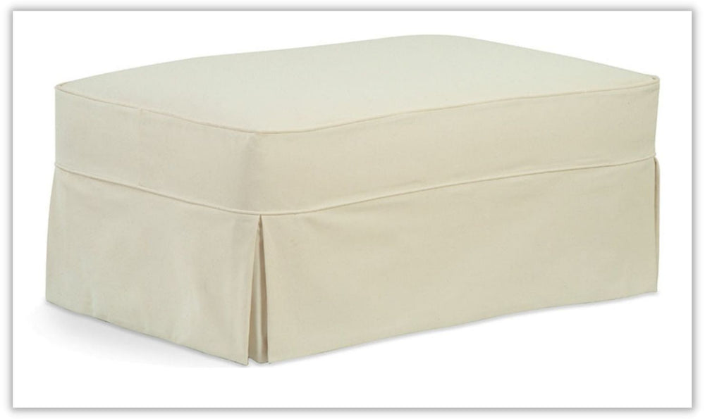 Carlton Ottoman Removable Slipcover in Fabric