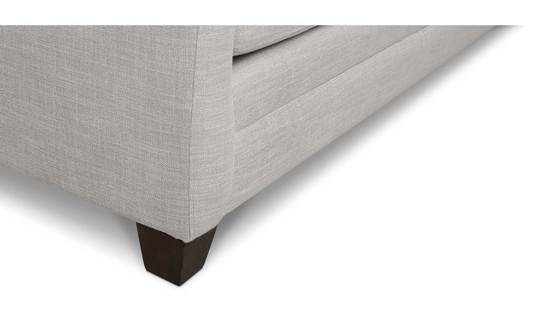 Bassett Carolina Stationary Fabric Sofa with Thin Track Arm in Gray