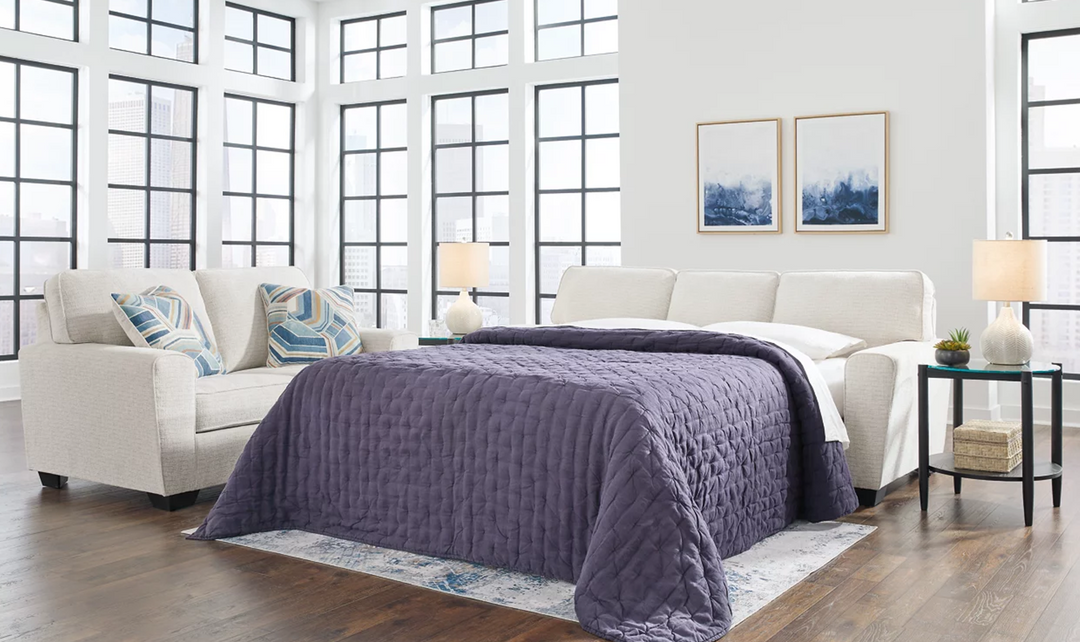 Modern Heritage Cashton Queen Fabric Sofa Sleeper with Memory Foam Mattress