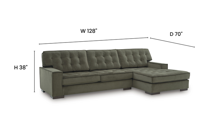 Modern Heritage Caspian-Town 2-Piece Sectional with Chaise