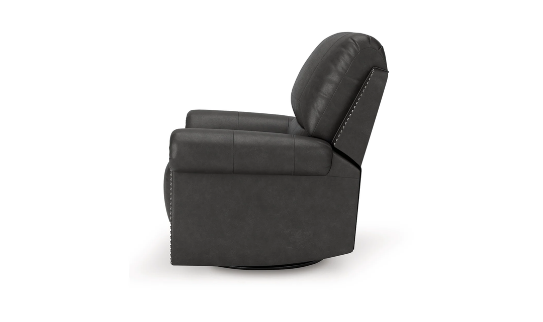 Modern Heritage Chasemore 360-degree Swivel Glider Recliner in Leather