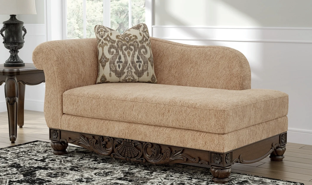Modern Heritage Chelsworth Golden Fabric Chaise - Jennifer Furniture