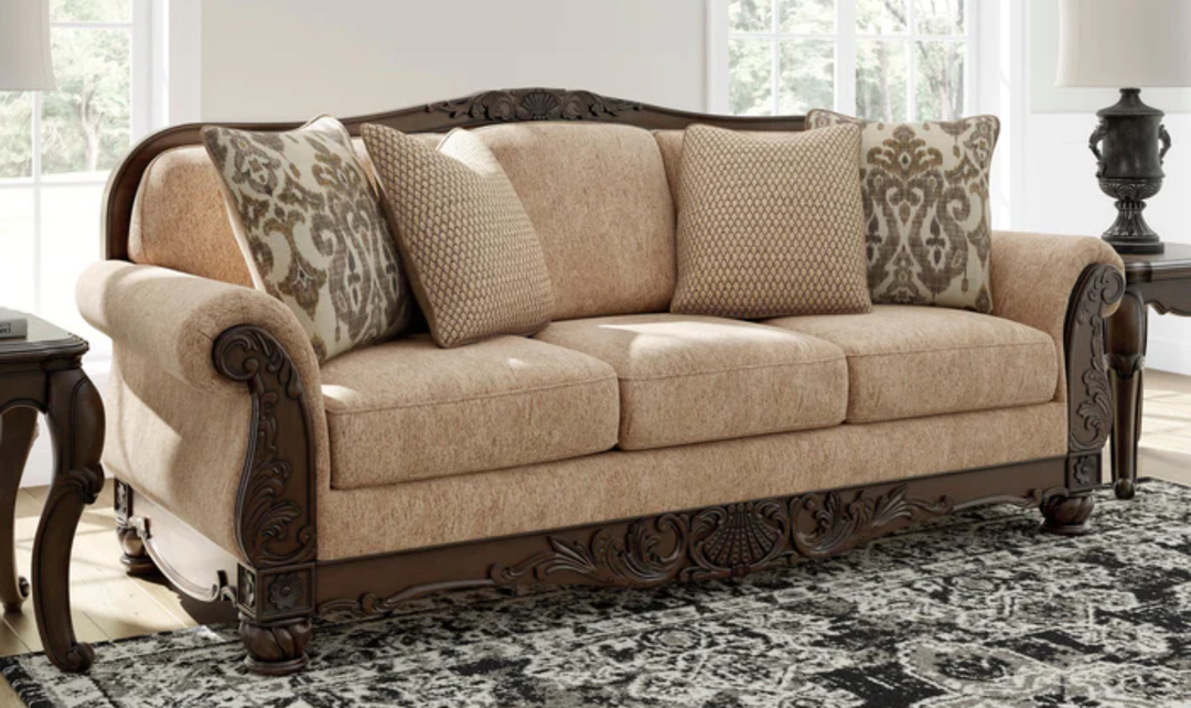 Modern Heritage Chelsworth Golden Fabric Sofa - Jennifer Furniture