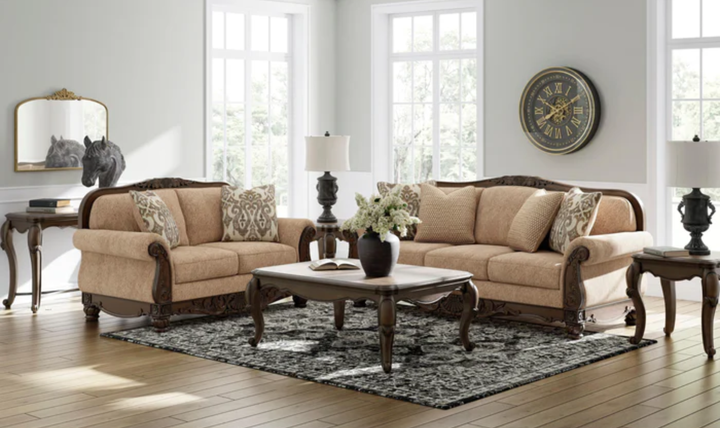 Modern Heritage Chelsworth Golden Fabric Sofa - Jennifer Furniture