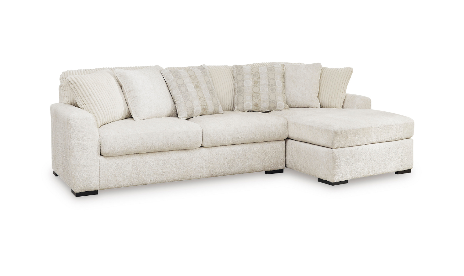 Modern Heritage Chessington Fabric Sectional with Chaise in Ivory