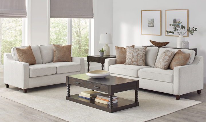 Christine Stationary Fabric Living Room Set in Beige-Jennifer Furniture