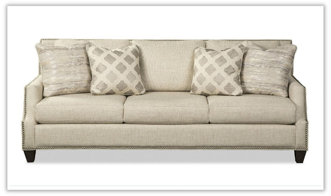 Craftmaster Cici 3-Seater White Fabric Stationary Sofa