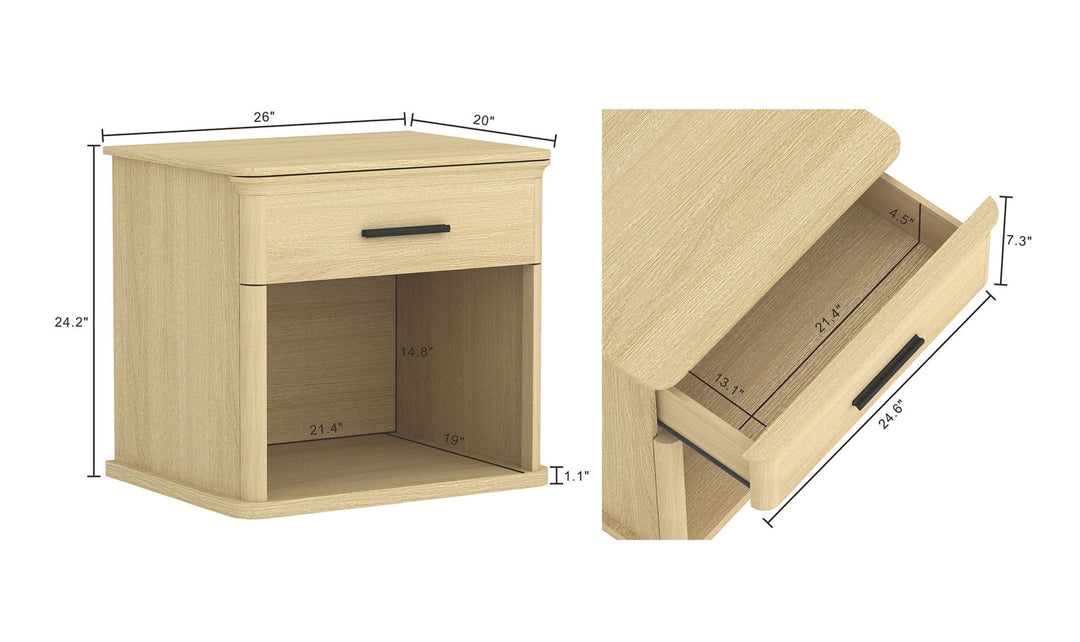 Manhattan Comfort Clifford Nightstand With One Drawer-Jennifer Furniture