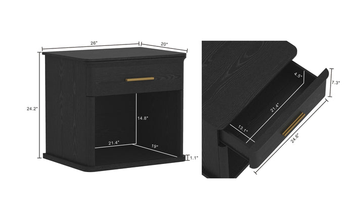 Manhattan Comfort Clifford Nightstand With One Drawer-Jennifer Furniture