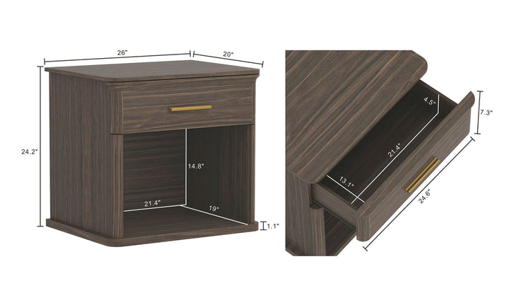 Manhattan Comfort Clifford Nightstand With One Drawer-Jennifer Furniture