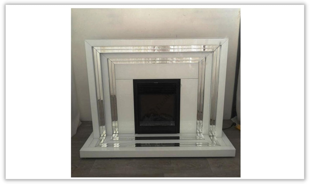 CNC Industrial Mirrored Electric Fireplace Mantle
