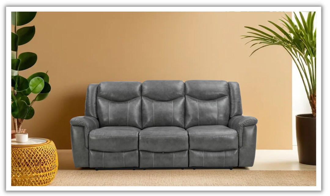 Buy Coaster Conrad 3 Seater Leather Recliner Sofa in Gray Online Jennifer Furniture