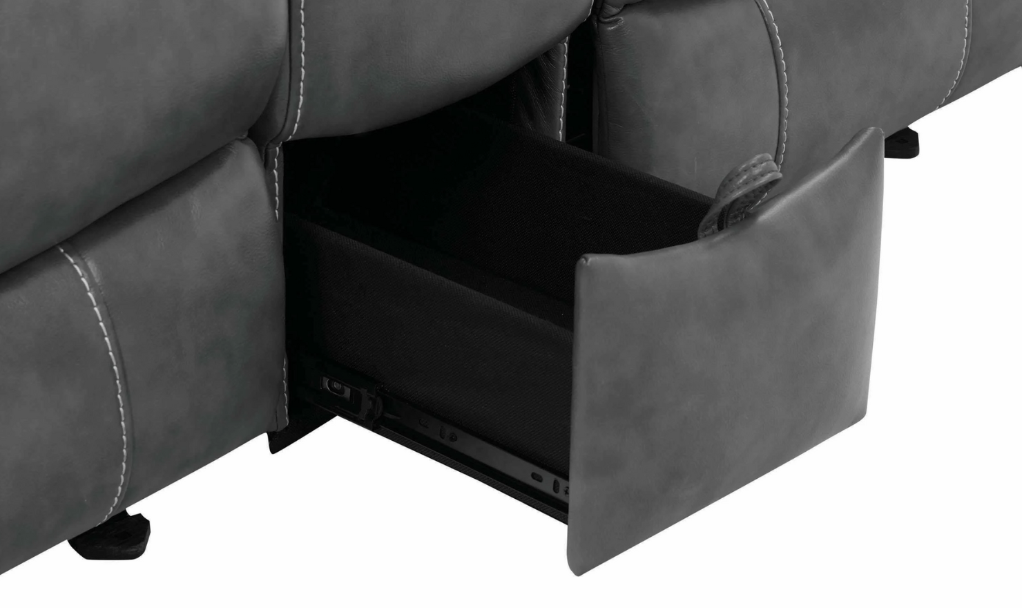 Coaster Conrad 3-Seater Leather Recliner Sofa in Gray
