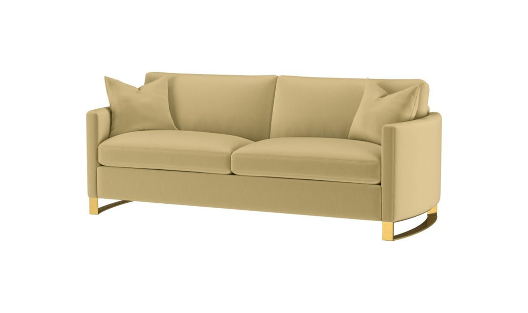 Coaster Corliss 3-Seater Fabric Sofa Recessed Arms in Beige-Jenniferfurniture