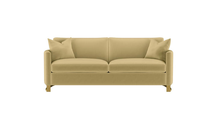 Corliss Beige Fabric Living Room Set with Recessed Arms