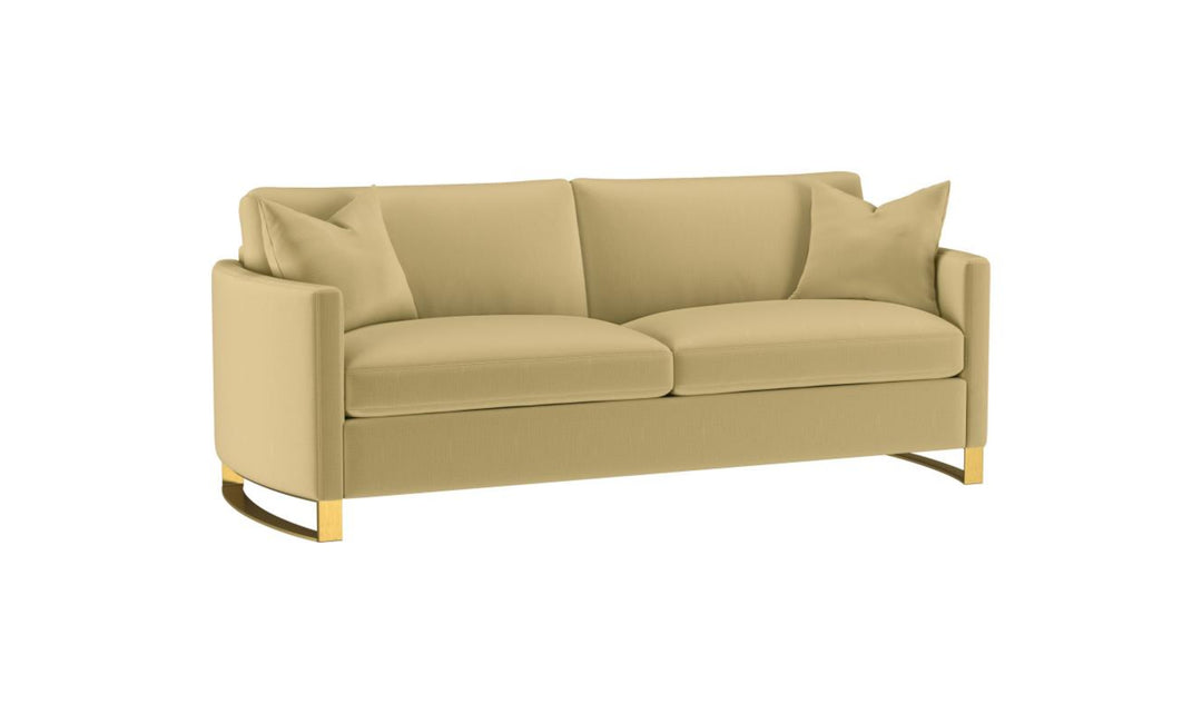 Coaster Corliss 3-Seater Fabric Sofa Recessed Arms in Beige-Jenniferfurniture