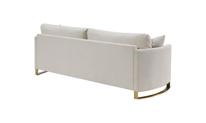 Coaster Corliss 3-Seater Fabric Sofa Recessed Arms in Beige-Jenniferfurniture