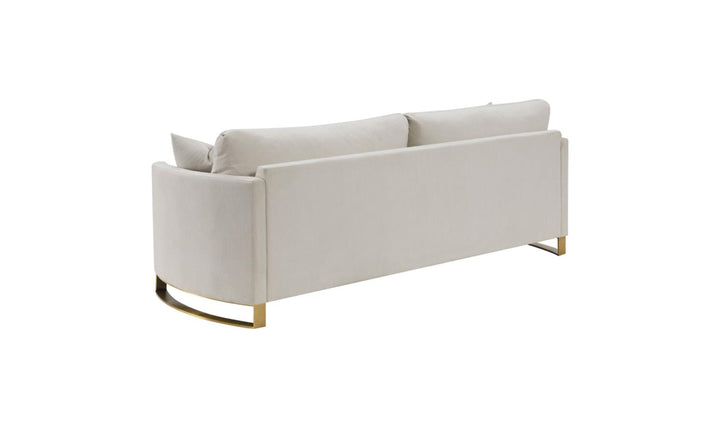 Coaster Corliss 3-Seater Fabric Sofa Recessed Arms in Beige-Jenniferfurniture
