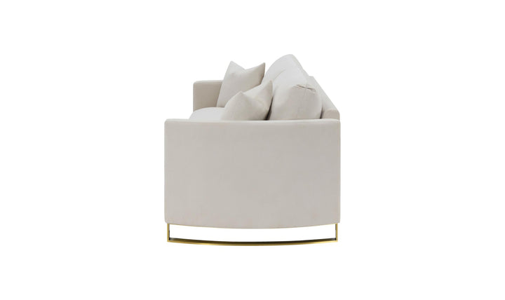 Coaster Corliss 3-Seater Fabric Sofa Recessed Arms in Beige-Jenniferfurniture