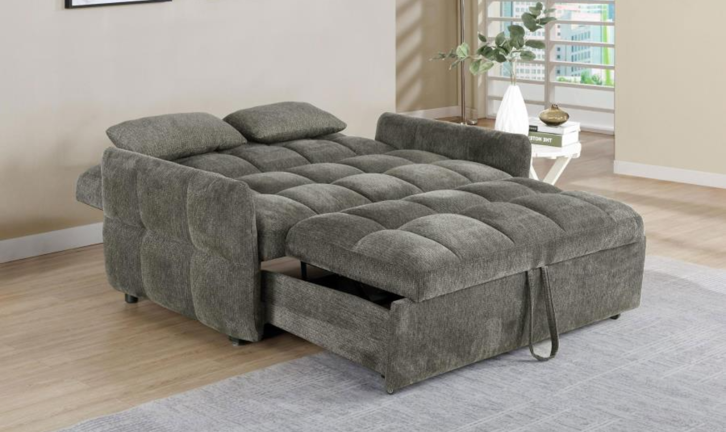 Coaster Cotswold 2-Seater Tufted Fabric Sleeper Sofa