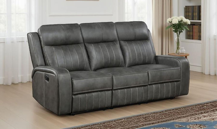Coaster Raelynn Upholstered Track Arm Motion Sofa