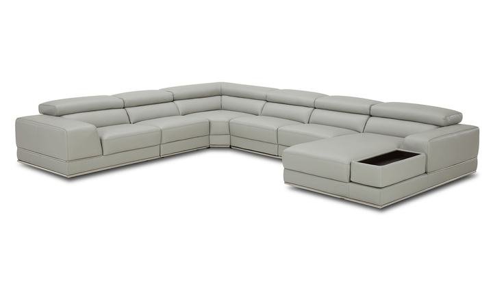 ESF Cocoon U-Shaped 7 Seater Sectional Sofa with Storage in Gray