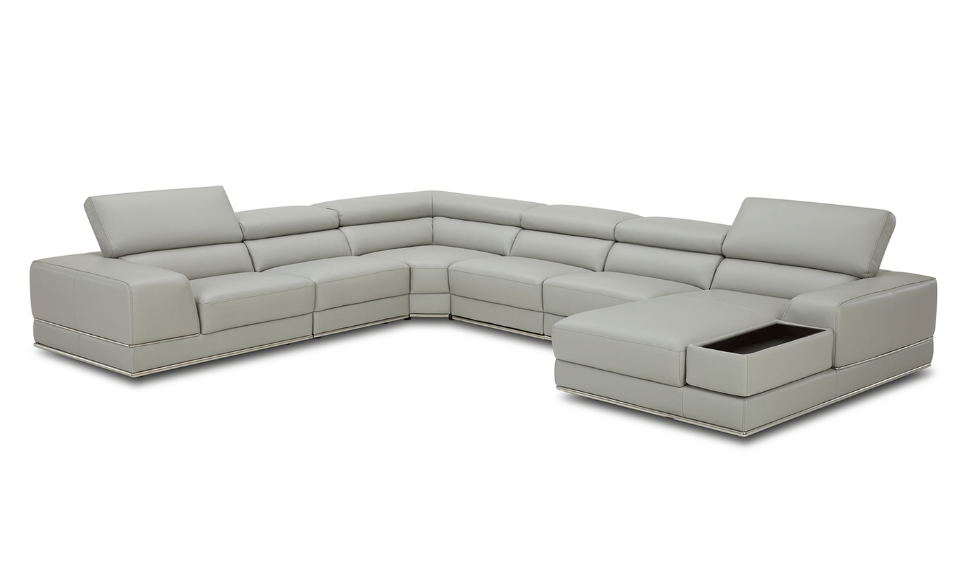 Cocoon U-Shaped 7 Seater Sectional Sofa with Storage in Gray