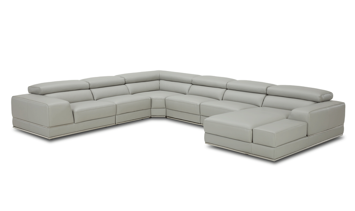 ESF Cocoon U-Shaped 7 Seater Sectional Sofa with Storage in Gray