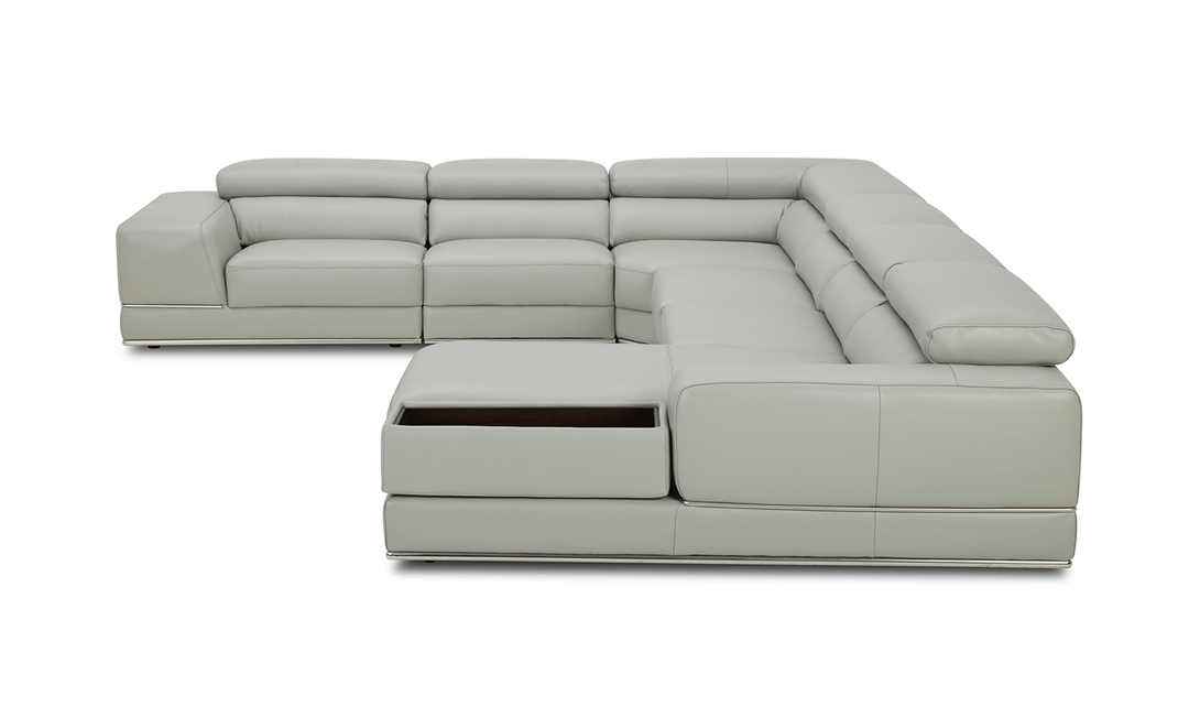 ESF Cocoon U-Shaped 7 Seater Sectional Sofa with Storage in Gray