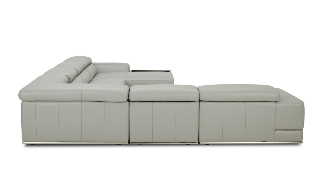 ESF Cocoon U-Shaped 7 Seater Sectional Sofa with Storage in Gray