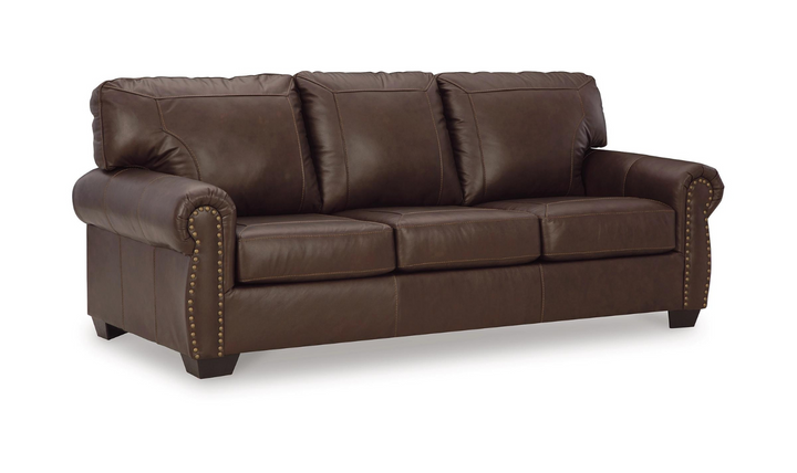 Modern Heritage Colleton 3-Seater Dark Brown Leather Sofa with Rolled Arms
