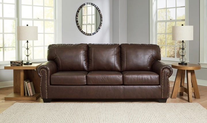 Modern Heritage Colleton 3-Seater Dark Brown Leather Sofa with Rolled Arms
