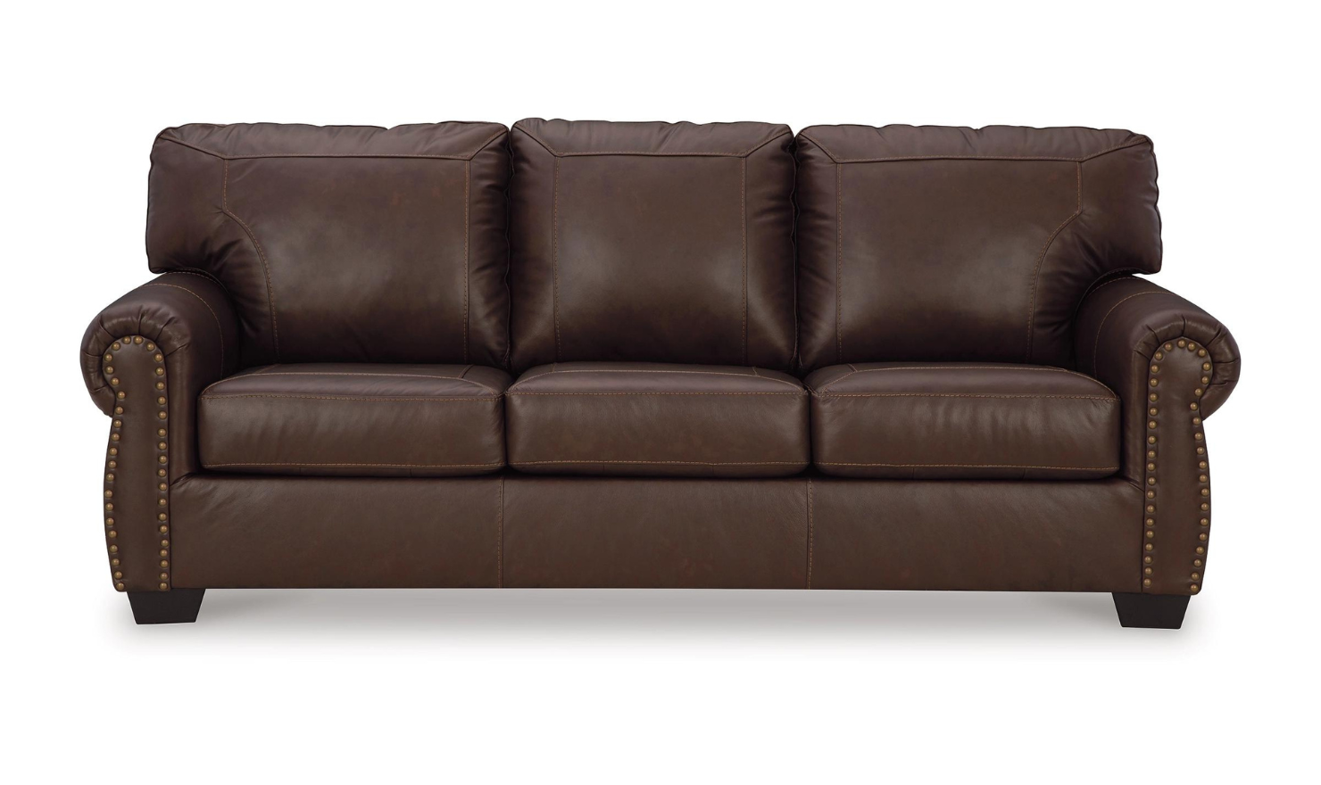 Modern Heritage Colleton 3-Seater Dark Brown Leather Sofa with Rolled Arms