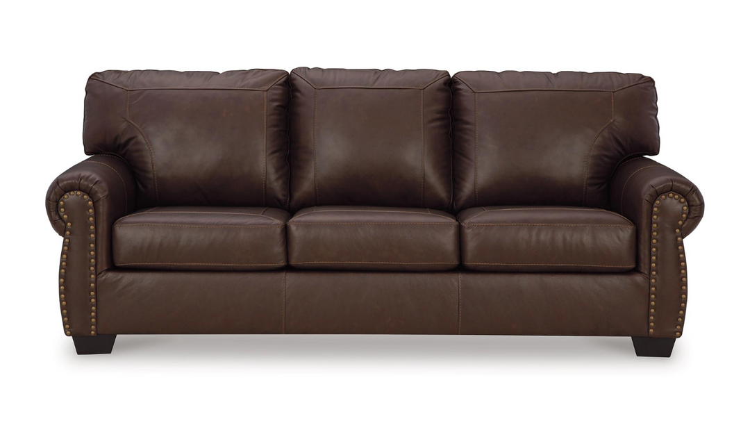 Modern Heritage Colleton 3-Seater Dark Brown Leather Sofa with Rolled Arms