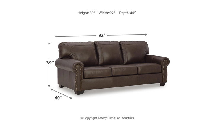 Modern Heritage Colleton 3-Seater Dark Brown Leather Sofa with Rolled Arms