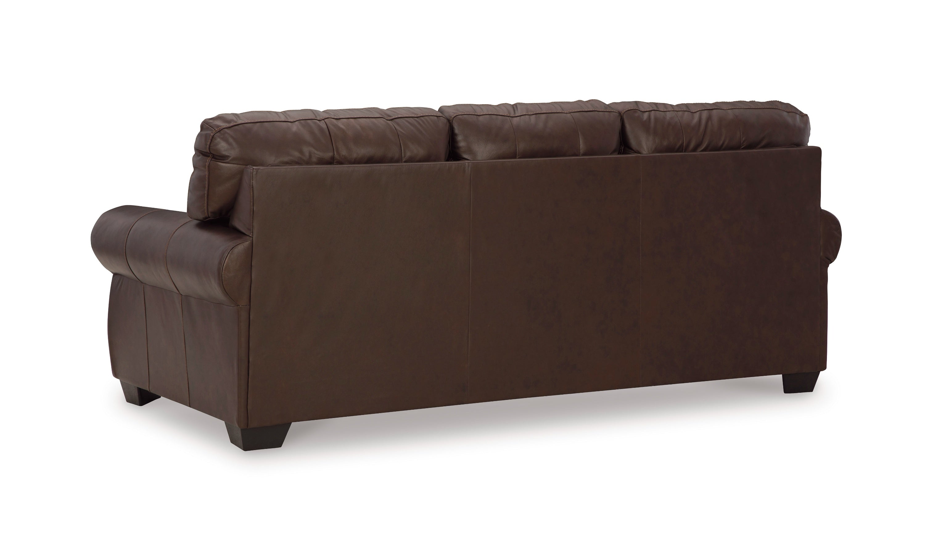 Colleton 3-Seater Dark Brown Leather Sofa with Rolled Arms-Jennifer Furniture