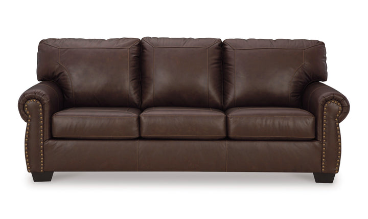 Colleton 3-Seater Dark Brown Leather Sofa with Rolled Arms-Jennifer Furniture