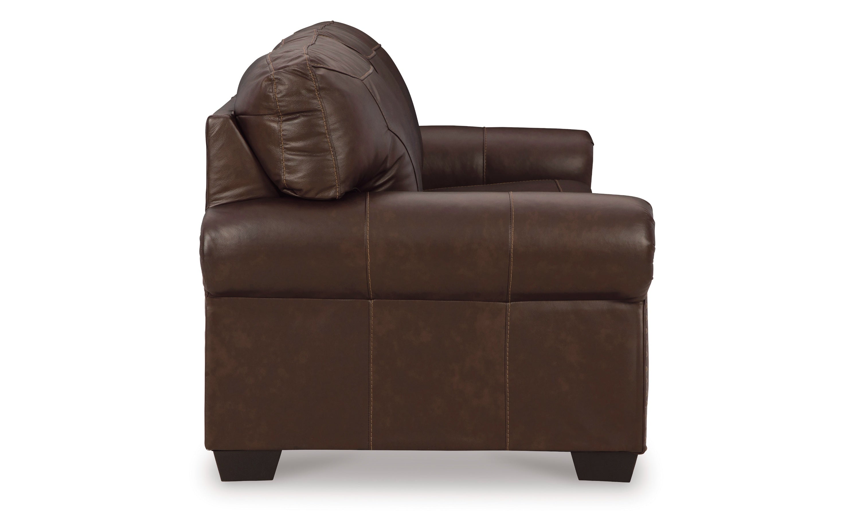 Colleton 3-Seater Dark Brown Leather Sofa with Rolled Arms-Jennifer Furniture
