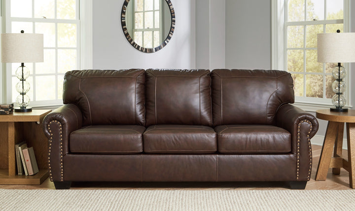 Colleton 3-Seater Dark Brown Leather Sofa with Rolled Arms-Jennifer Furniture