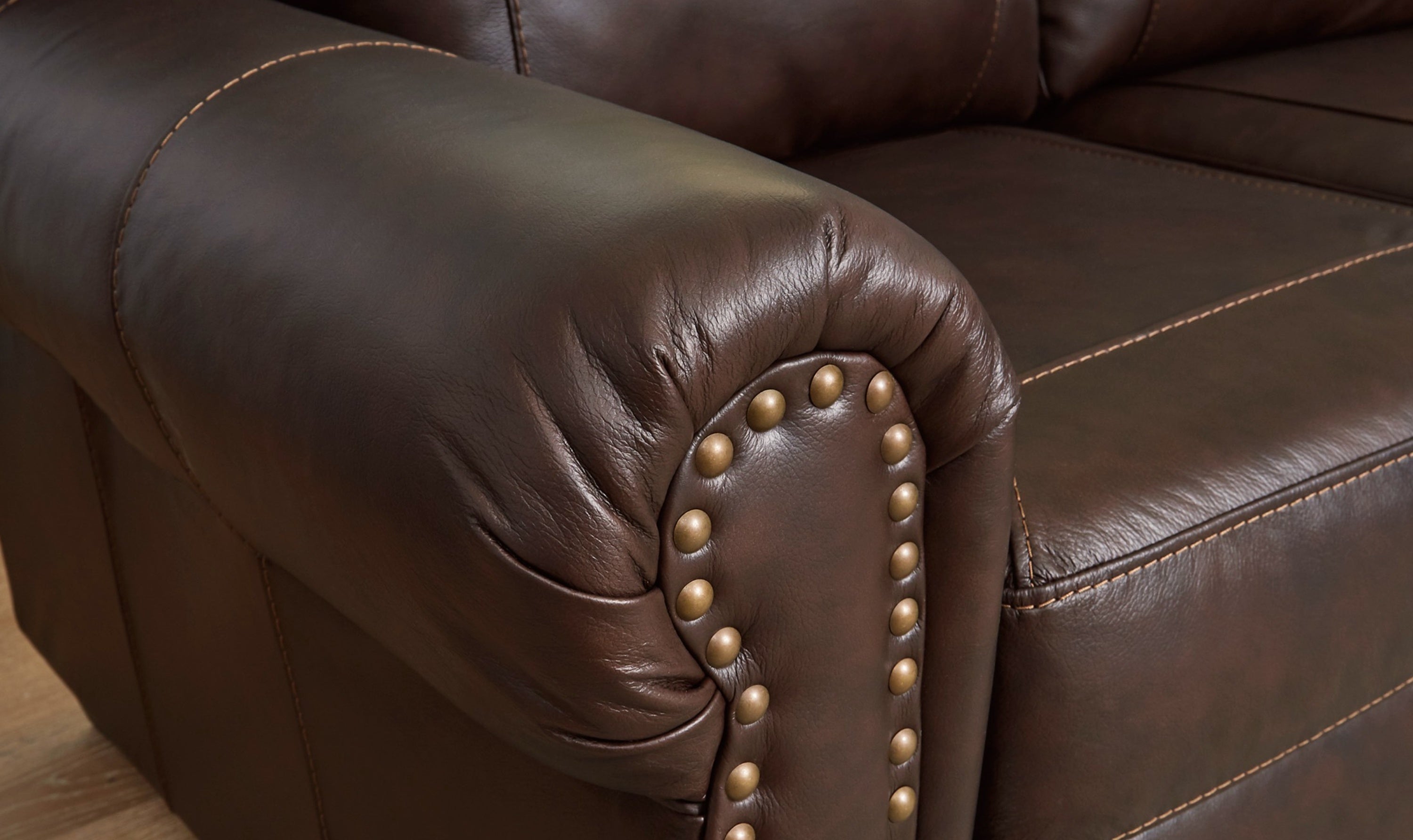 Colleton 3-Seater Dark Brown Leather Sofa with Rolled Arms-Jennifer Furniture