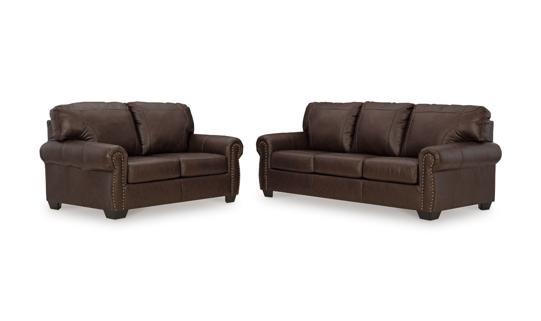 Colleton Dark Brown Leather Living Room Set