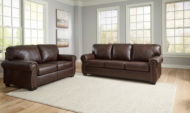 Modern Heritage Colleton Dark Brown Leather Living Room Set