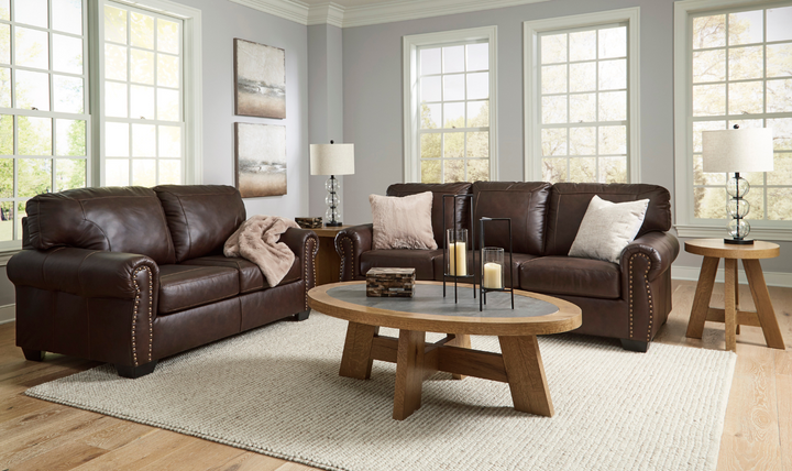 Colleton Dark Brown Leather Living Room Set