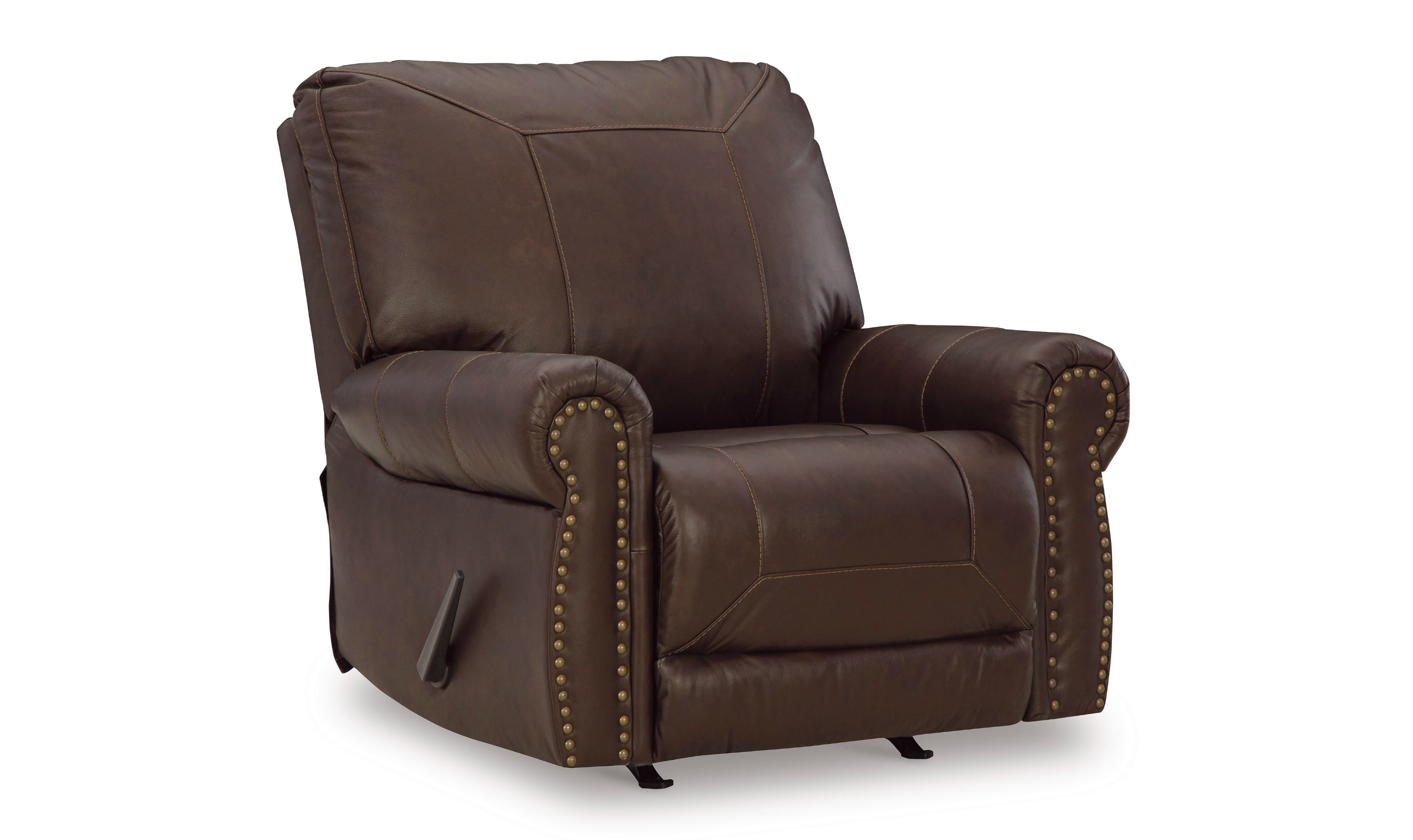 Colleton Dark Brown Leather Recliner Chair with Rolled Arms-Jennifer Furniture